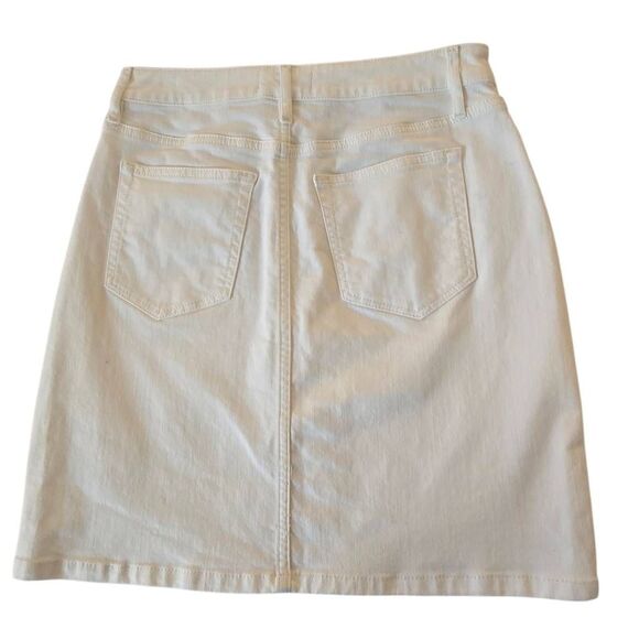 LOFT Womens Stretch Flat Front Denim Jean Mini Skirt White Light Wash Size 2 - Picture 3 of 9